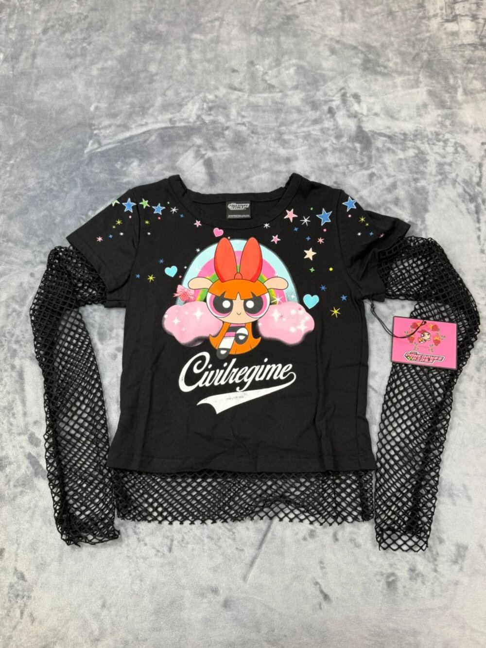 Civil Regime x Powerpuff Girls Boss Baby Hellveil Mesh Twofer Black Small